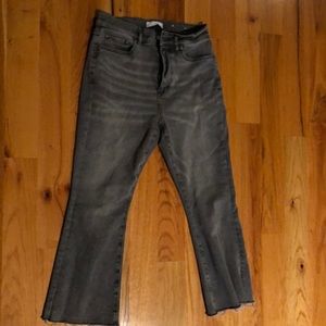 Loft kick crop raw hem jeans